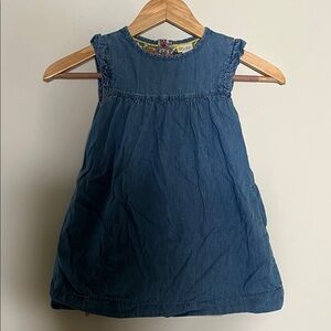Mini Boden Floral Lined Denim Dress